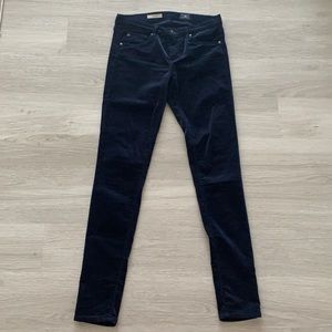 AG The Legging Navy Velour Jeans/Pants